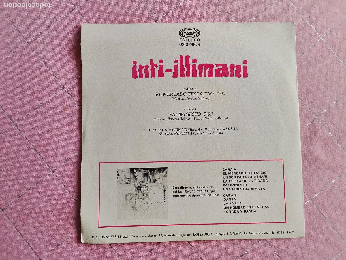 Discos de vinilo: Inti-Illimani&ndash; El Mercado Testaccio,1982 - Foto 4