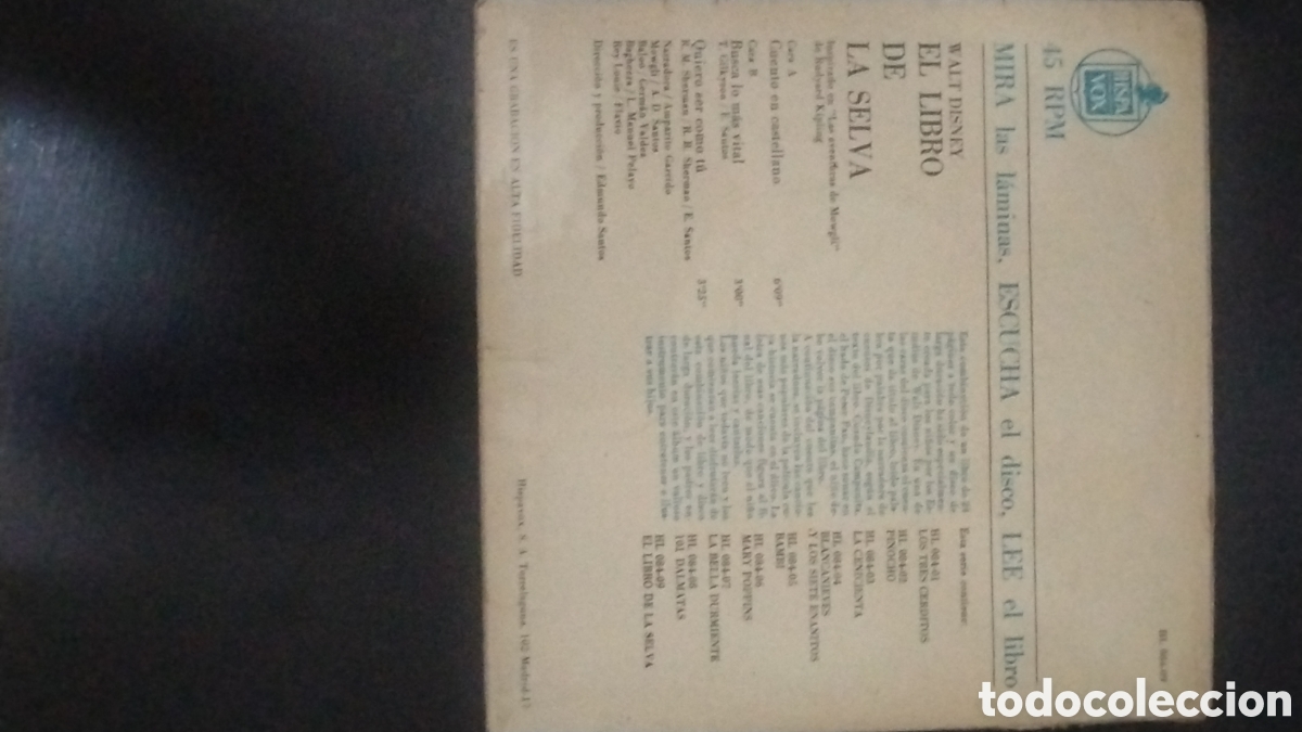 Discos de vinilo: El libro de la selva disco 45 RPM el libro - Foto 3