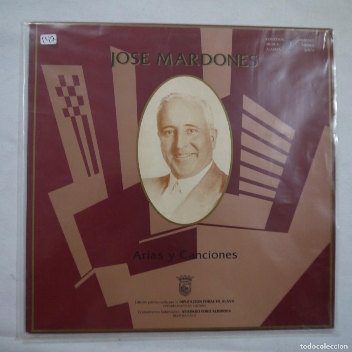Discos de vinilo: JOSE MARDONES - ARIAS Y CANCIONES /DIPUTACI&Oacute;N FORAL DE ALAVA /COLECCI&Oacute;N MUSICAL ALAVESA 2 - LP 1992