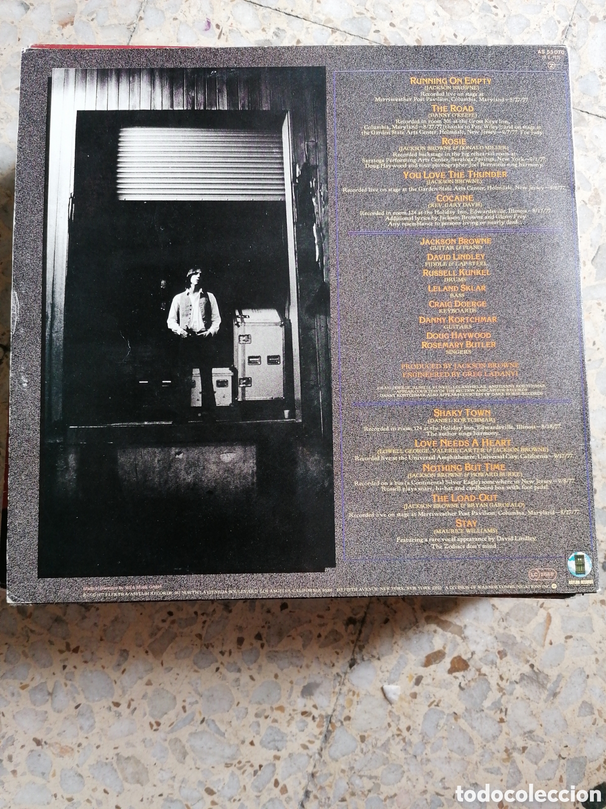 Discos de vinilo: LP JACKSON BROWNE RUNNING ON EMPTY 1977 USA INSERT - Foto 2