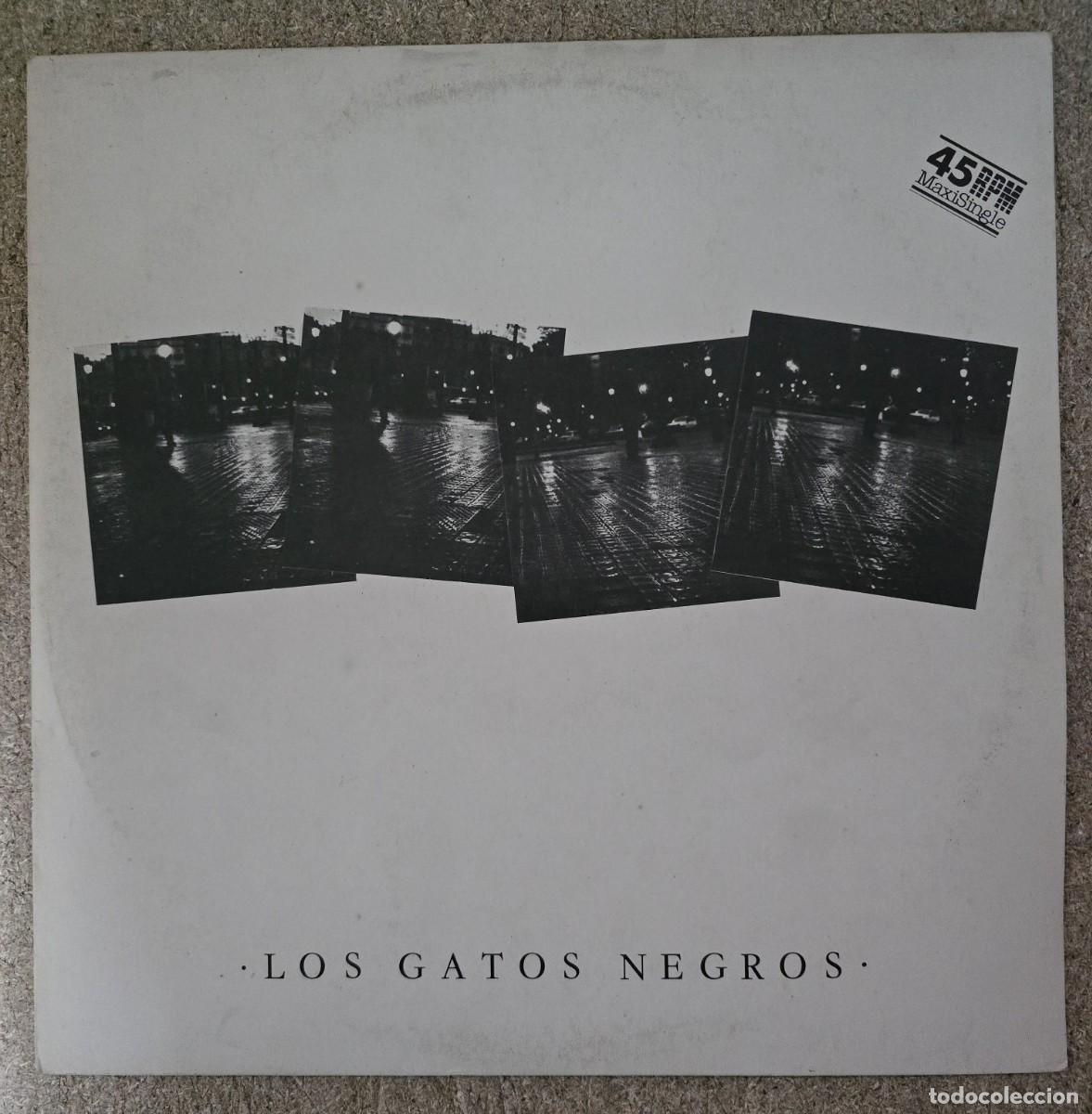 Discos de vinilo: Disco LP. Los Gatos Negros.45 RPM.Maxi Single.Firmado en contraportada