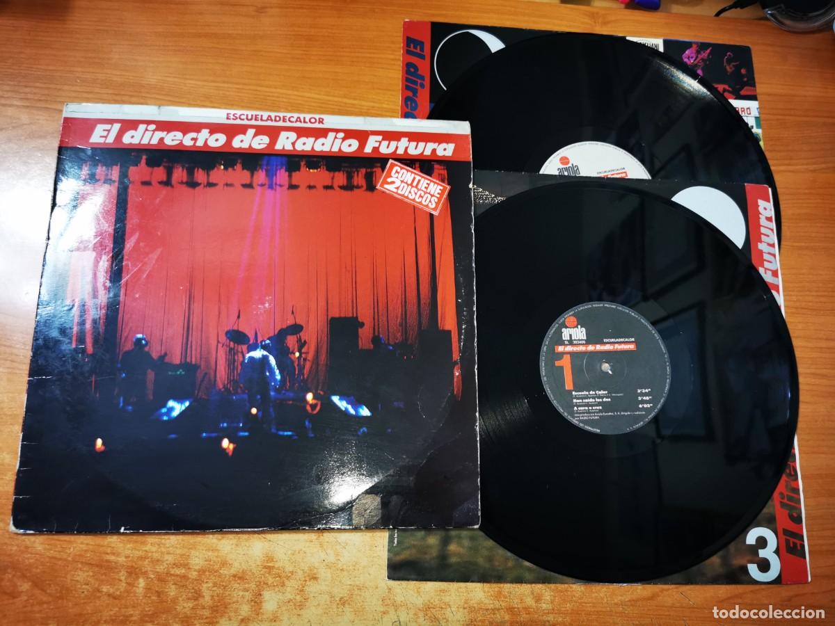 Discos de vinilo: RADIO FUTURA Escuela de calor DIRECTO 2 LP VINILO 1989 ENCARTES SANTIAGO AUSERON CONTIENE 11 TEMAS