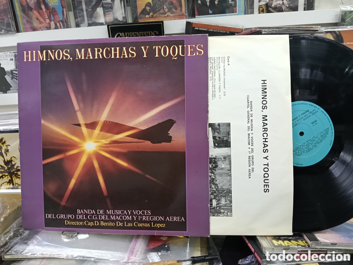 Discos de vinilo: Himnos,marchas y toques LP banda m&uacute;sica macom y regi&oacute;n a&eacute;rea 1982