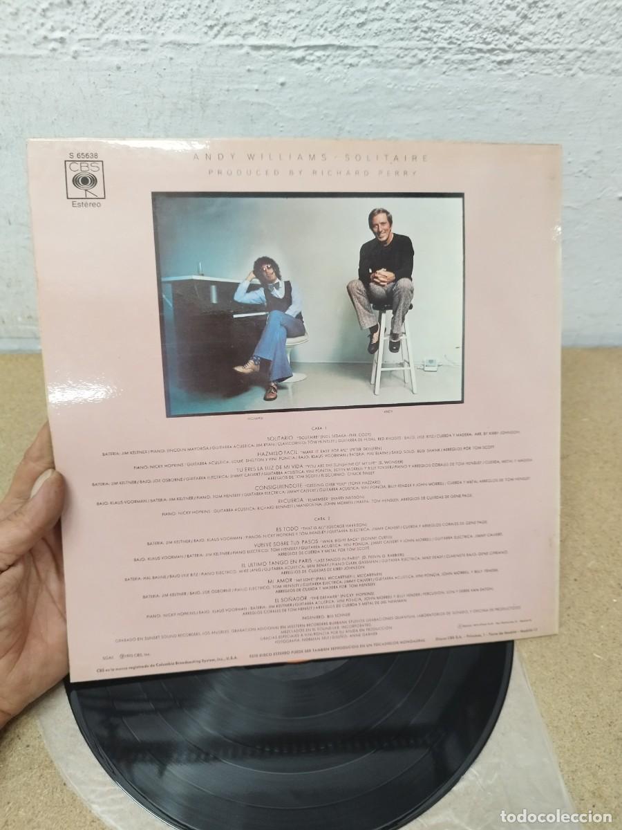 Discos de vinilo: Andy Williams &ndash; Solitaire. Vinilo lp en muy buen estado. - Foto 4