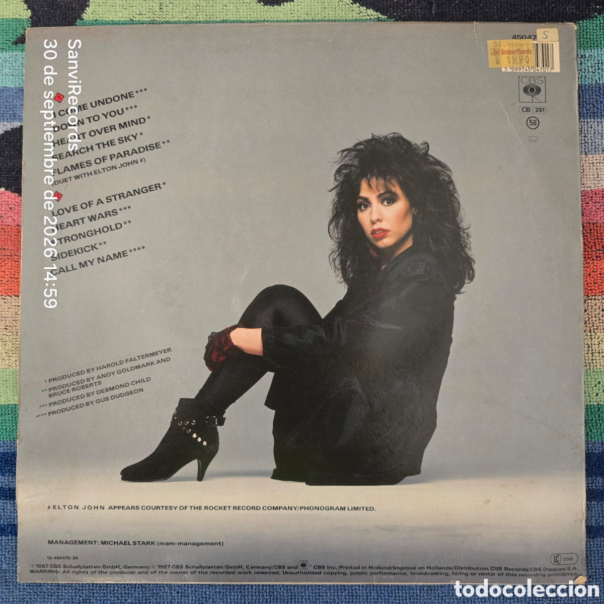 Discos de vinilo: [LP] JENNIFER RUSH: HEART OVER MIND (CBS) (1987) - Foto 4