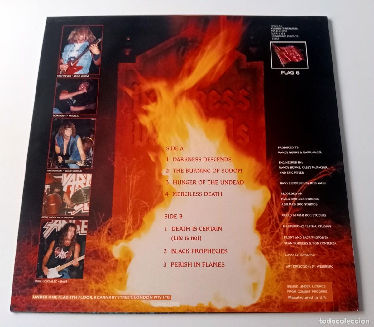 Discos de vinilo: LP DARK ANGEL - DARKNESS DESCENDS - Foto 2