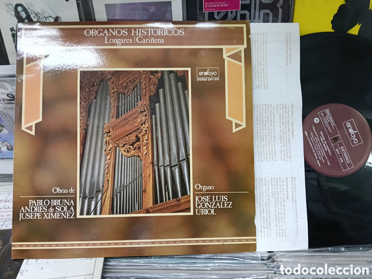 Discos de vinilo: &Oacute;rganos hist&oacute;ricos longares cari&ntilde;ena LP 1985
