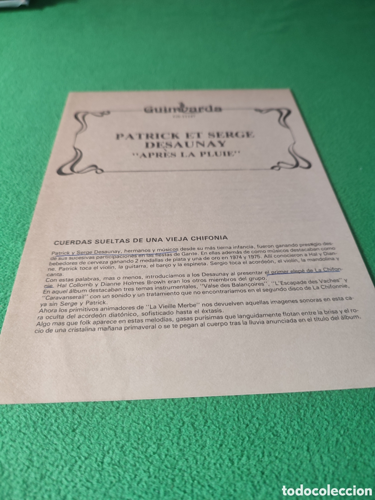 Discos de vinilo: Patrick & Serge Desaunay - Apres la pluie - Foto 2