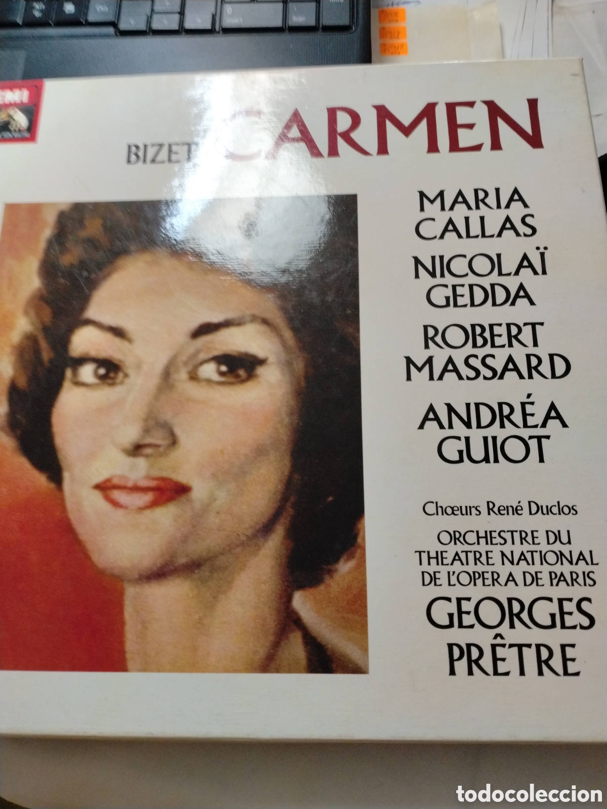 Discos de vinilo: CARMEN BIZET - MARIA CALLAS, N. GEDDA... - GEORGES PR&Ecirc;TE - REN&Eacute; DUCLOS - 3 LP - LIBRETO - EMI 1964.
