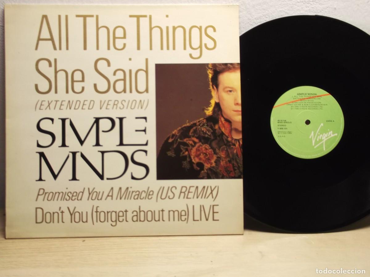 Discos de vinilo: Simple Minds All The Things She Said / Promised You A Miracle / Don't You (Forget About Me) MAXI 45