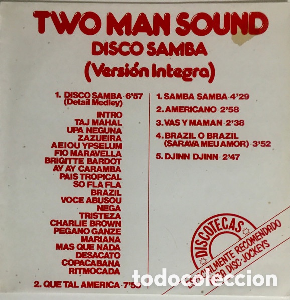 Discos de vinilo: Two Man Sound - Disco Samba (Complete Disco Version)
