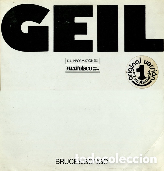 Discos de vinilo: Bruce & Bongo - Geil