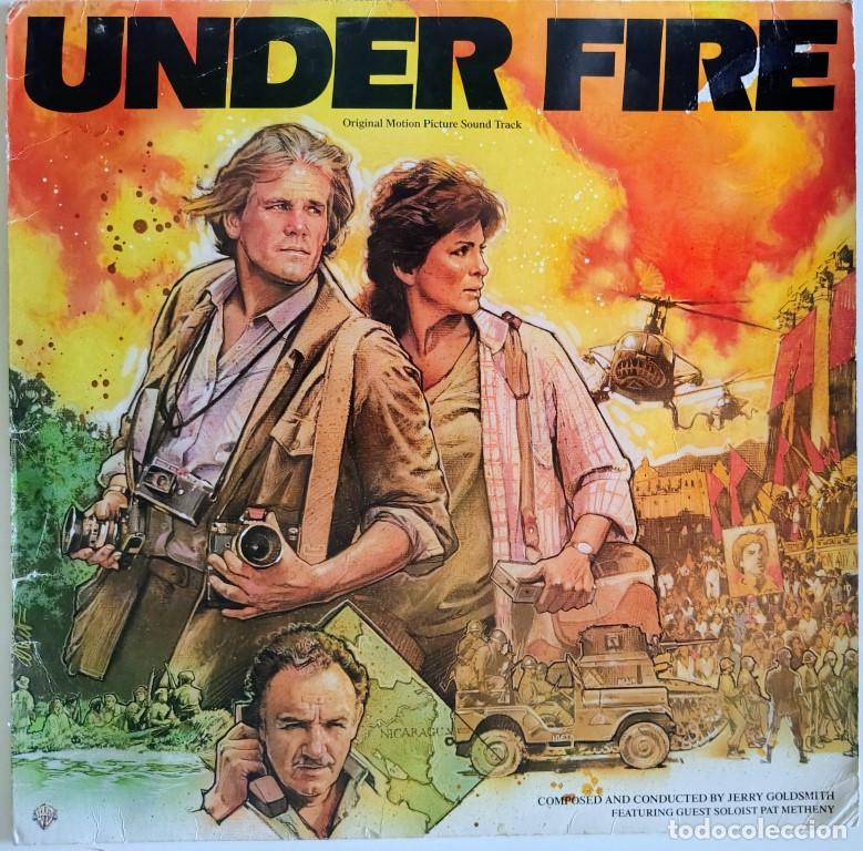 Discos de vinilo: Jerry Goldsmith featuring Pat Metheny. Under Fire (BSO). WB 923 965-1, Germany 1983 LP