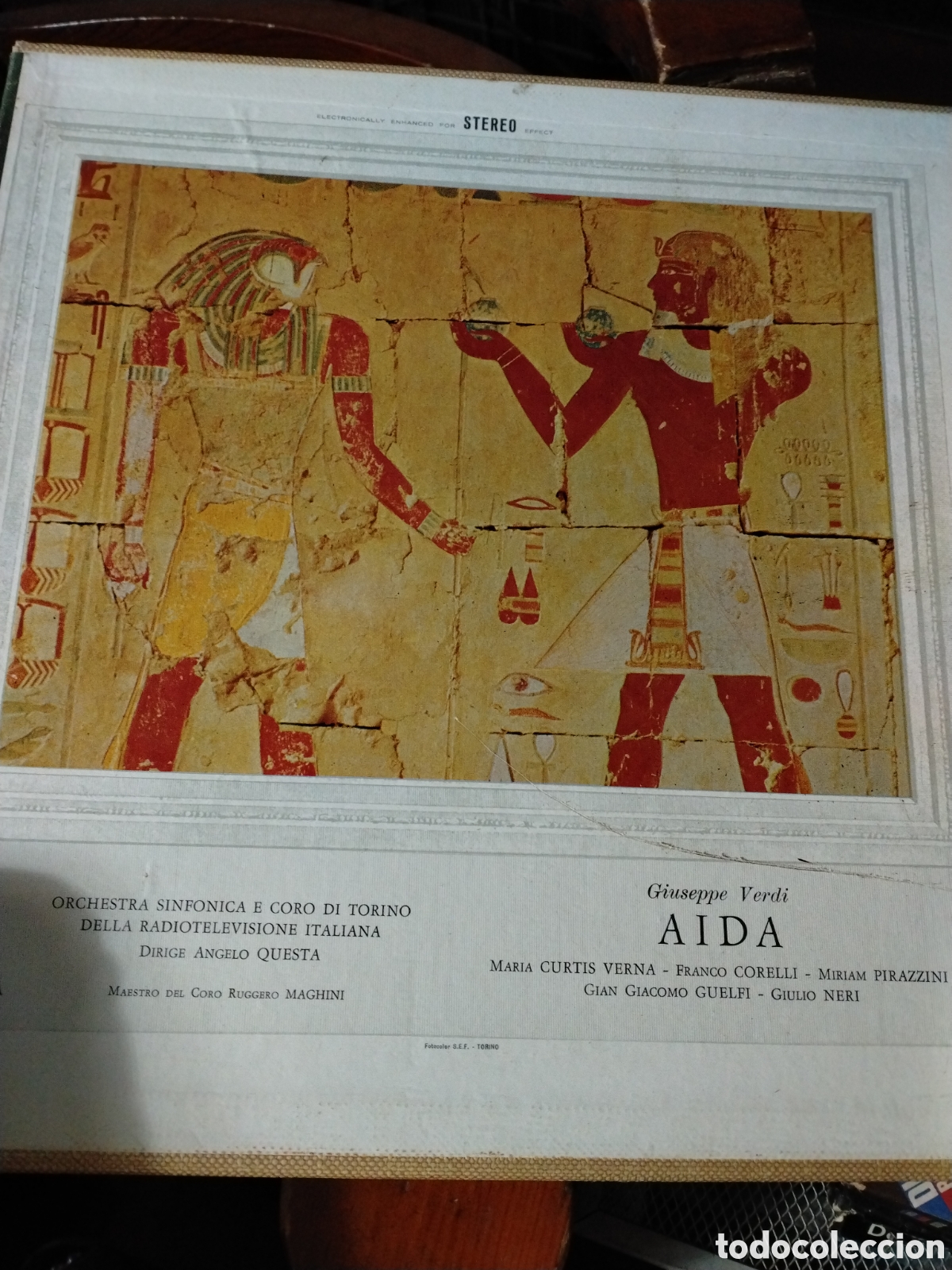 Discos de vinilo: AIDA-G. VERDI -M. CURTIS F.CORELLI-ANGELO QUESTA-ORCHESTRA SINFONICA E CORO DI TORINO-CETRA 196..