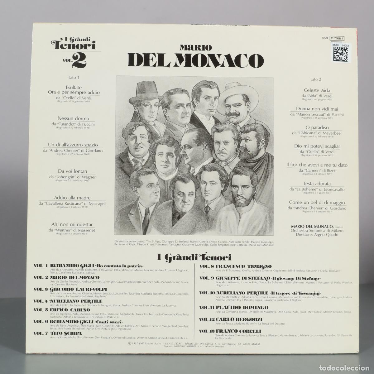 Discos de vinilo: LP. Mario Del Monaco - Foto 2