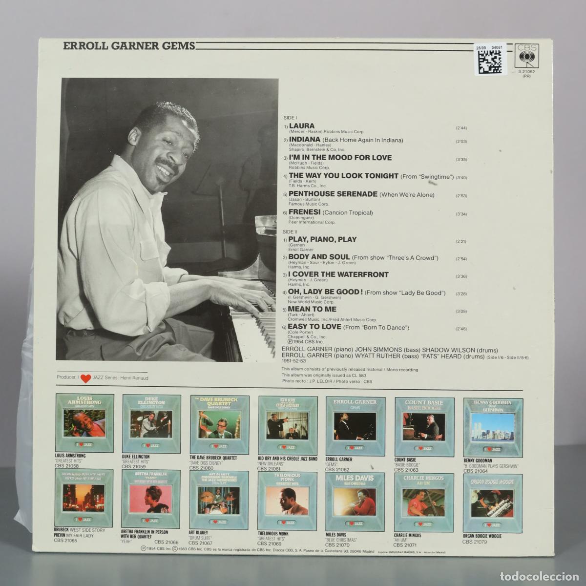 Discos de vinilo: LP. Gems - Erroll Garner - CBS - Foto 2