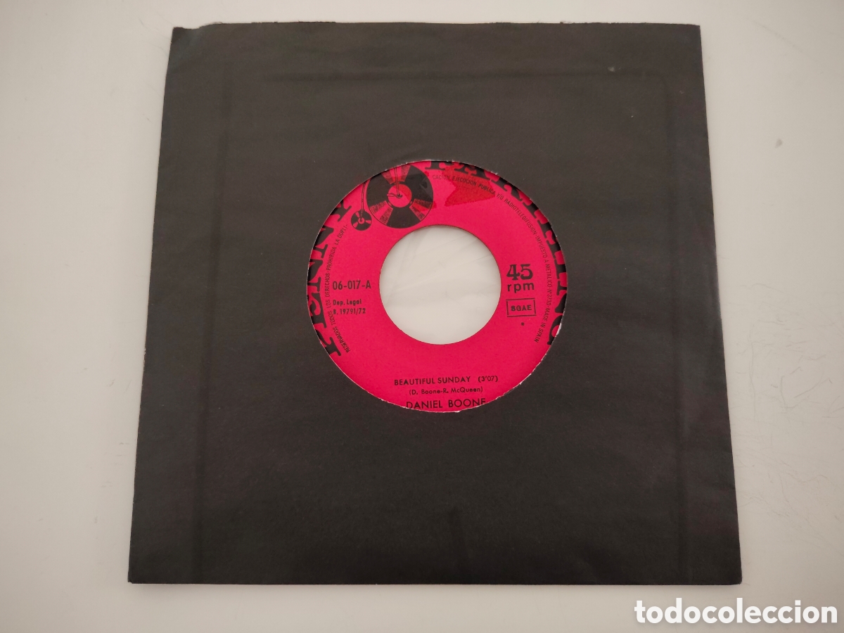 Discos de vinilo: DANIEL BOONE - Beautiful Sunday (1972) disco de vinilo single - Foto 5