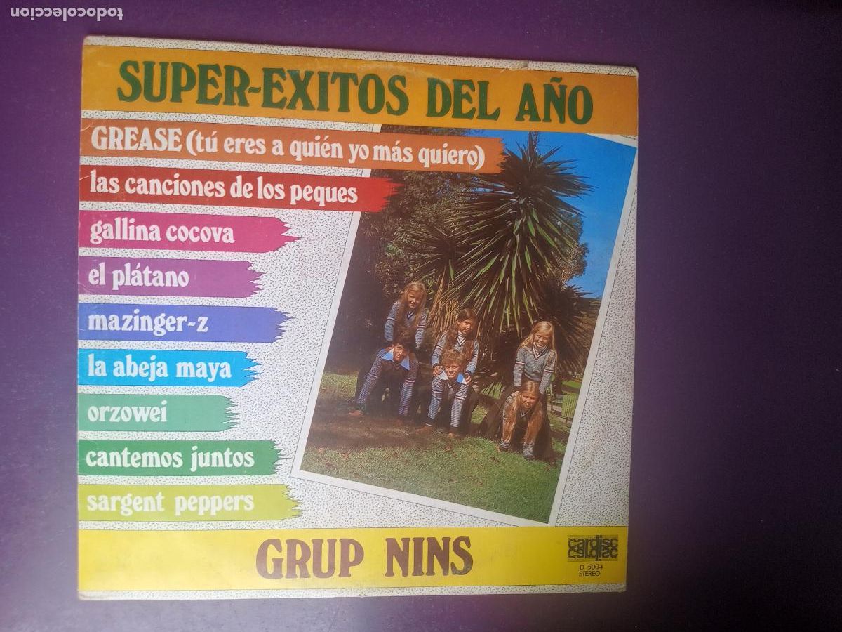 Discos de vinilo: Grup Nins &ndash; Super &Eacute;xitos Del A&ntilde;o - LP CARDISC 1978 - MAZINGER, ABEJA MAYA, ORZOWEI, GREASE, ETC
