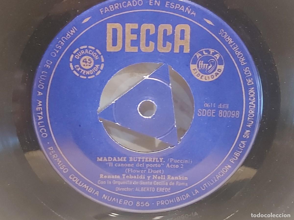 Discos de vinilo: MADAME BUTTERFLY | RENATA TEBALDI | EP-DECCA SDGE 80098 | TRICENTRO | MBC *** - Foto 4