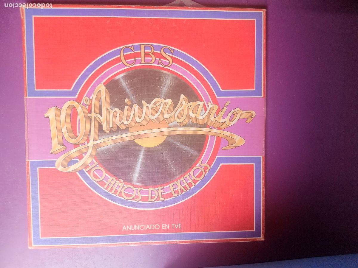 Discos de vinilo: CBS Aniversario 10 a&ntilde;os de Exitos - CAJA 3 LP 1979 - 37 TEMAS DYLAN, JULIO IGLESIAS, PECOS, GRECAS,