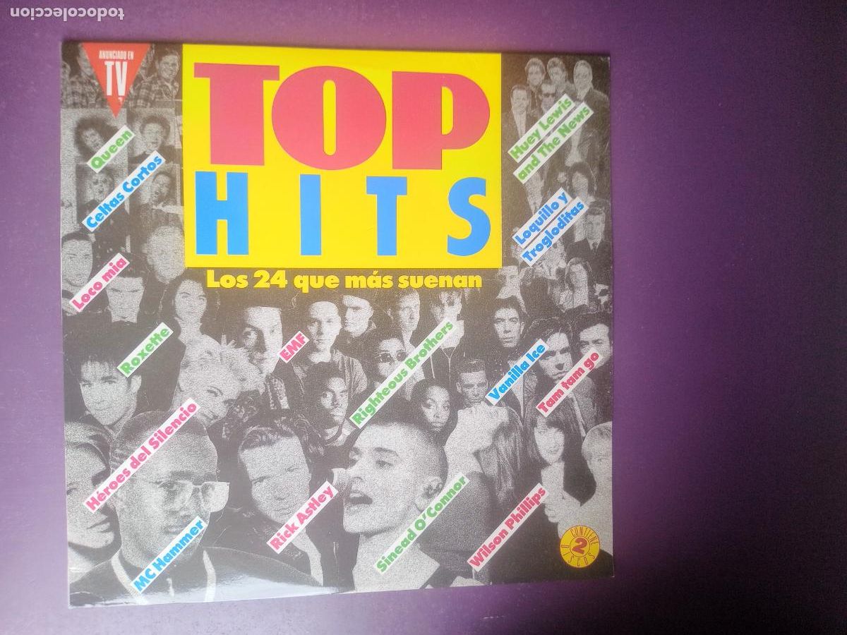 Discos de vinilo: Top Hits - Los 24 Que Mas Suenan - DOBLE LP HISPAVOX 1991 - QUEEN, LOQUILLO, HEROES SILENCIO, KLF, E