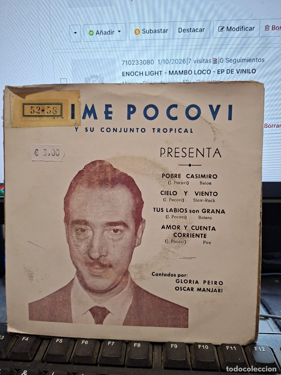 Discos de vinilo: JAIME POCOVI Y SU CONJUNTO TROPICAL - POBRE CASIMIRO - EP DE VINILO