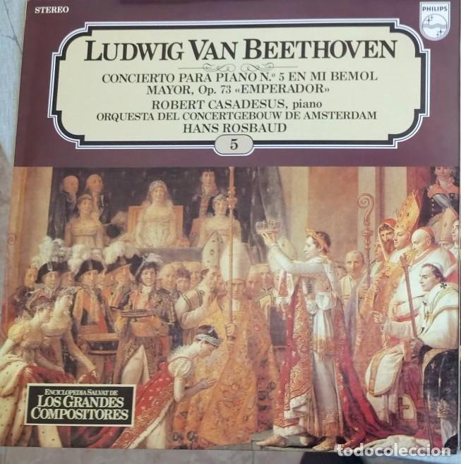 Discos de vinilo: LUDWIG VAN BEETHOVEN /CONCIERTO PIANO &rdquo;EMPERADOR&rdquo; LOS GRANDES COMPOSITORES N&ordm; 5 - SALVAT