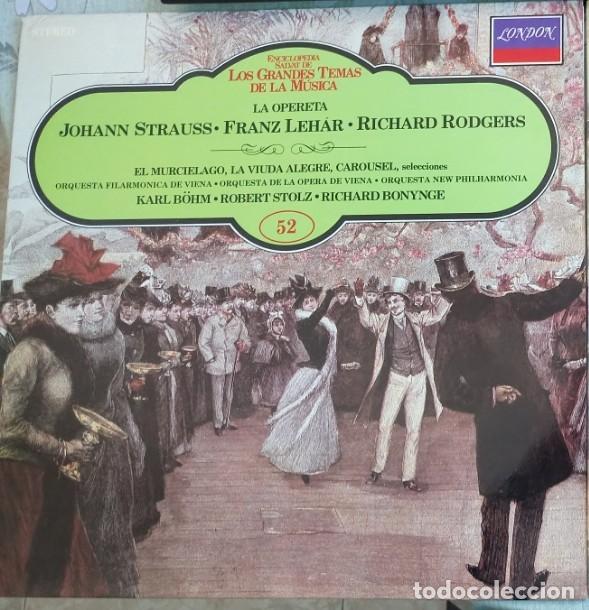 Discos de vinilo: JOHANN STRAUSS (el murci&eacute;lago) ~ FRANZ LEHAR -LOS GRANDES TEMAS DE LA MUSICA (52) SALVAT