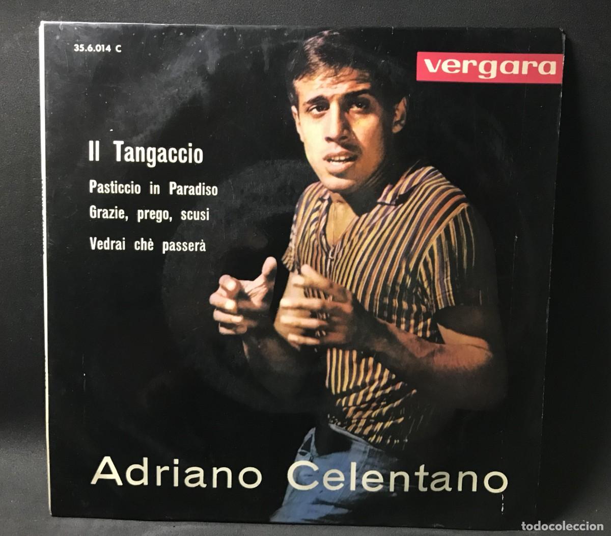Vinyl records: Adriano Celentano &ndash; Il Tangaccio + 3 - EP, 7&rdquo; - Vergara - 35.6.014 C - 1963 Spain