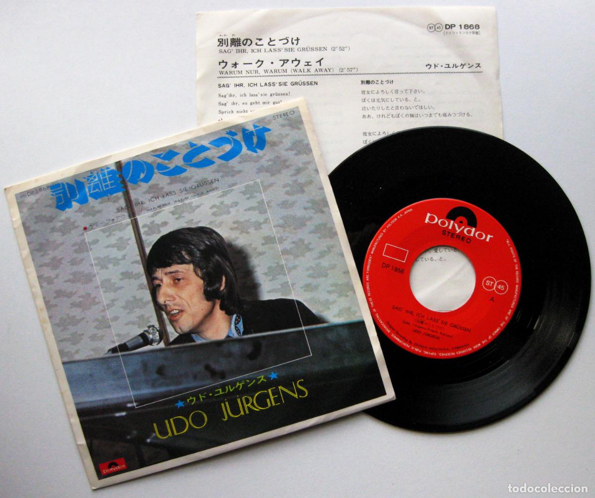 Discos de vinilo: Udo J&uuml;rgens - Sag' Ihr,Ich Lass Sie Gr&uuml;ssen - Single Polydor 1972 Japan Japon (Edicion Japonesa) BPY