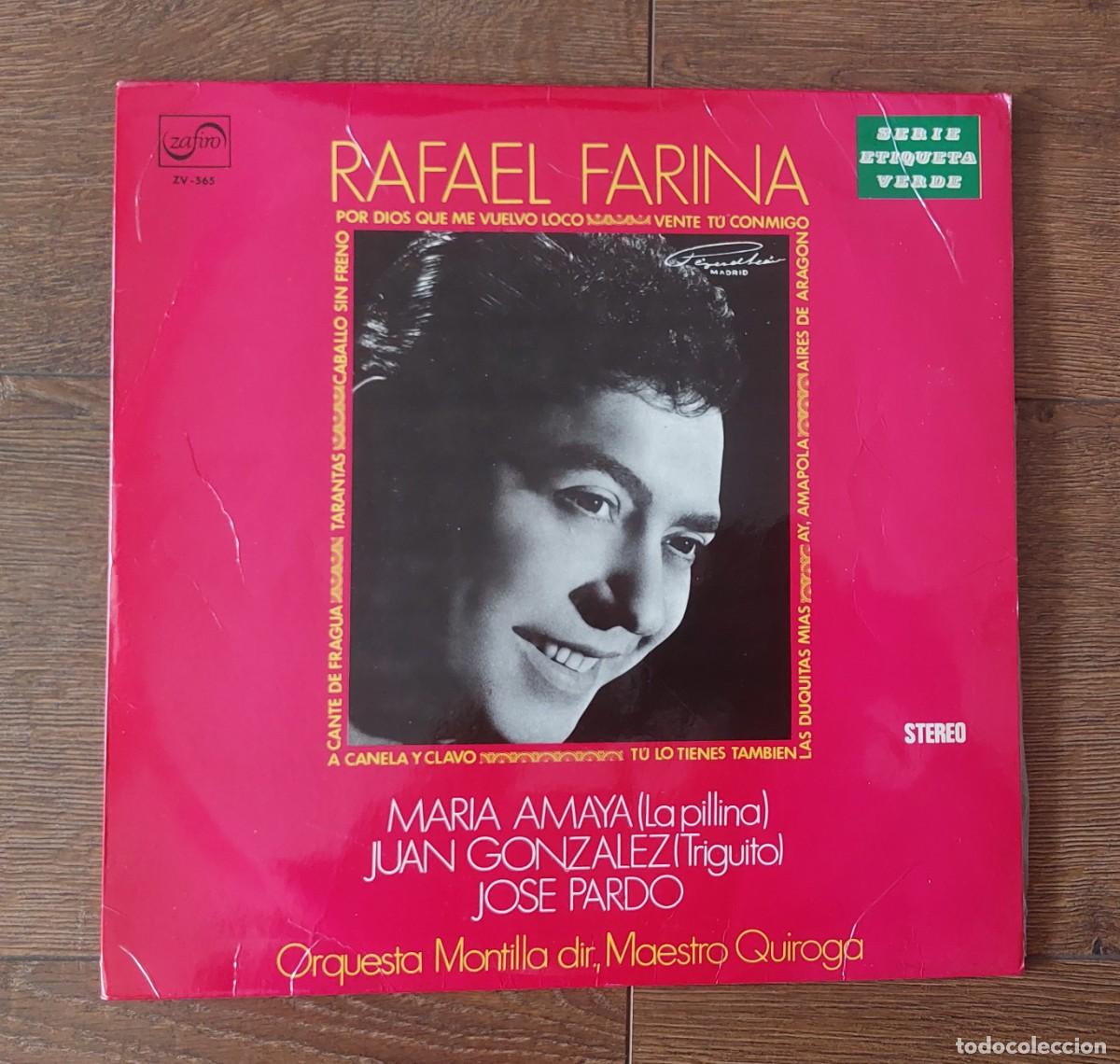 Discos de vinilo: Vinilo LP del cantaor de flamenco y copla Rafael Farina