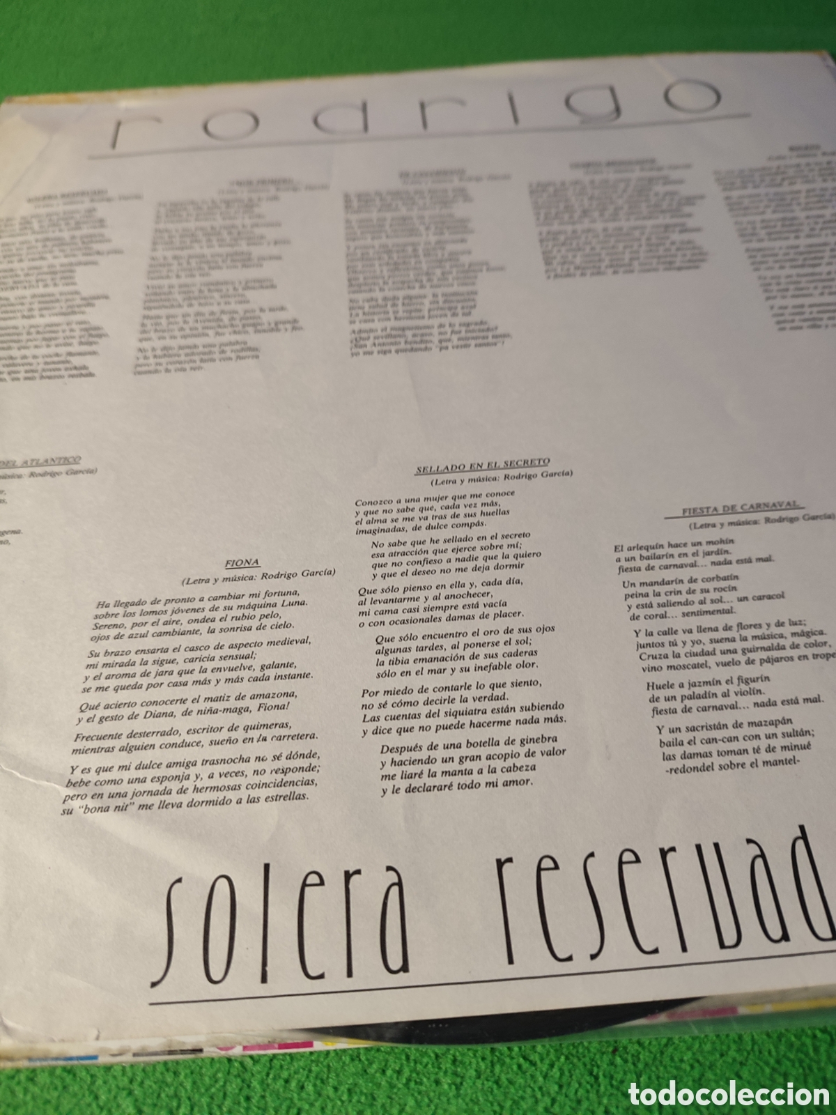 Discos de vinilo: Rodrigo - Solera reservada Edici&oacute;n 1987 - Foto 4