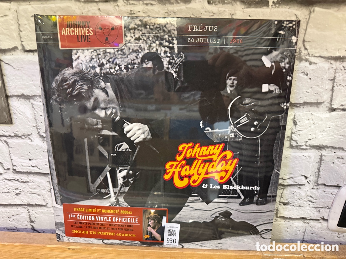 Discos de vinilo: Johnny Hallyday & Les Blackburds &lrm;&ndash; Fr&eacute;jus 30 Juillet 1966. Lp vinilo precintado.