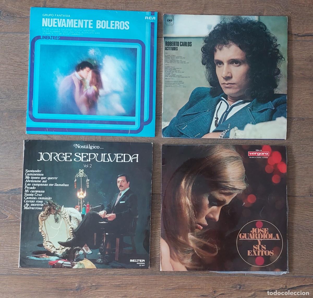 Discos de vinilo: 4 vinilos LP de balada rom&aacute;ntica, y boleros