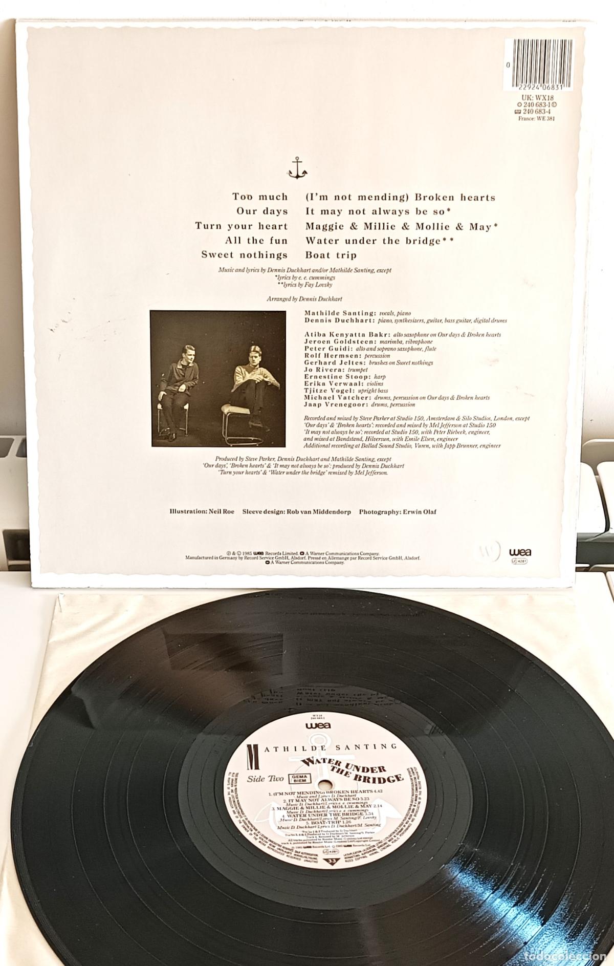 Discos de vinilo: MATHILDE SANTING - WATER UNDER THE BRIDGE WEA EDIC. EU. - 1985 - Foto 2