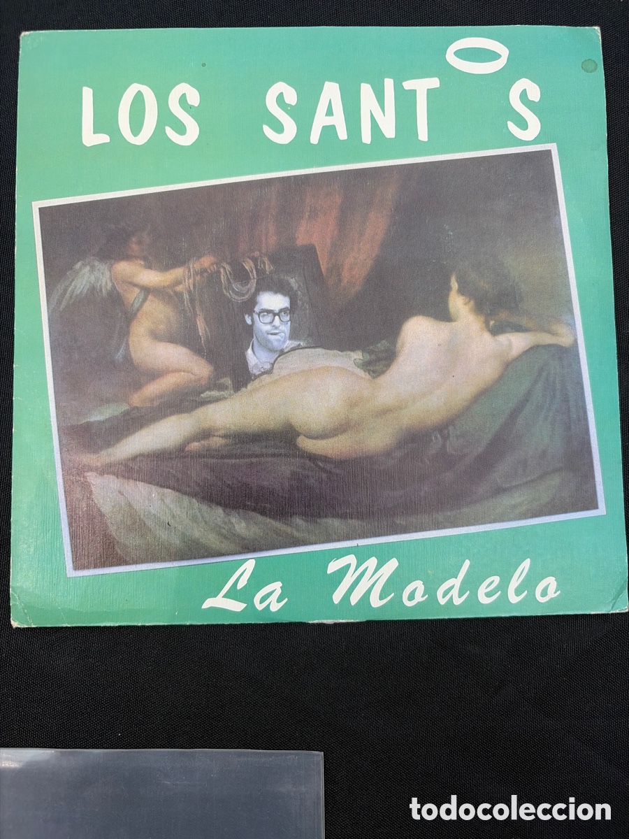 Discos de vinilo: LOS SANTOS - LA MODELO SINGLE DEDICADO Y FIRMADO POR LOS DOS COMPONENTES .