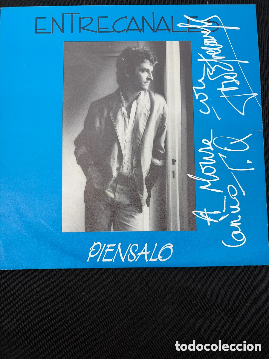 Discos de vinilo: ENTRECANALES - PIENSALO + CIUDAD SINGLE FORMADO Y DEDICADO POR EL ARTISTA