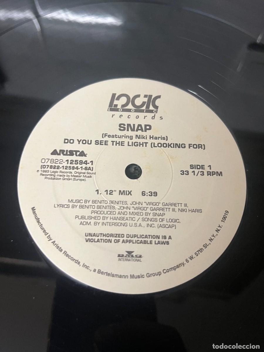 Discos de vinilo: Snap Featuring Niki Haris Do You See The Light (Looking For) - Foto 3