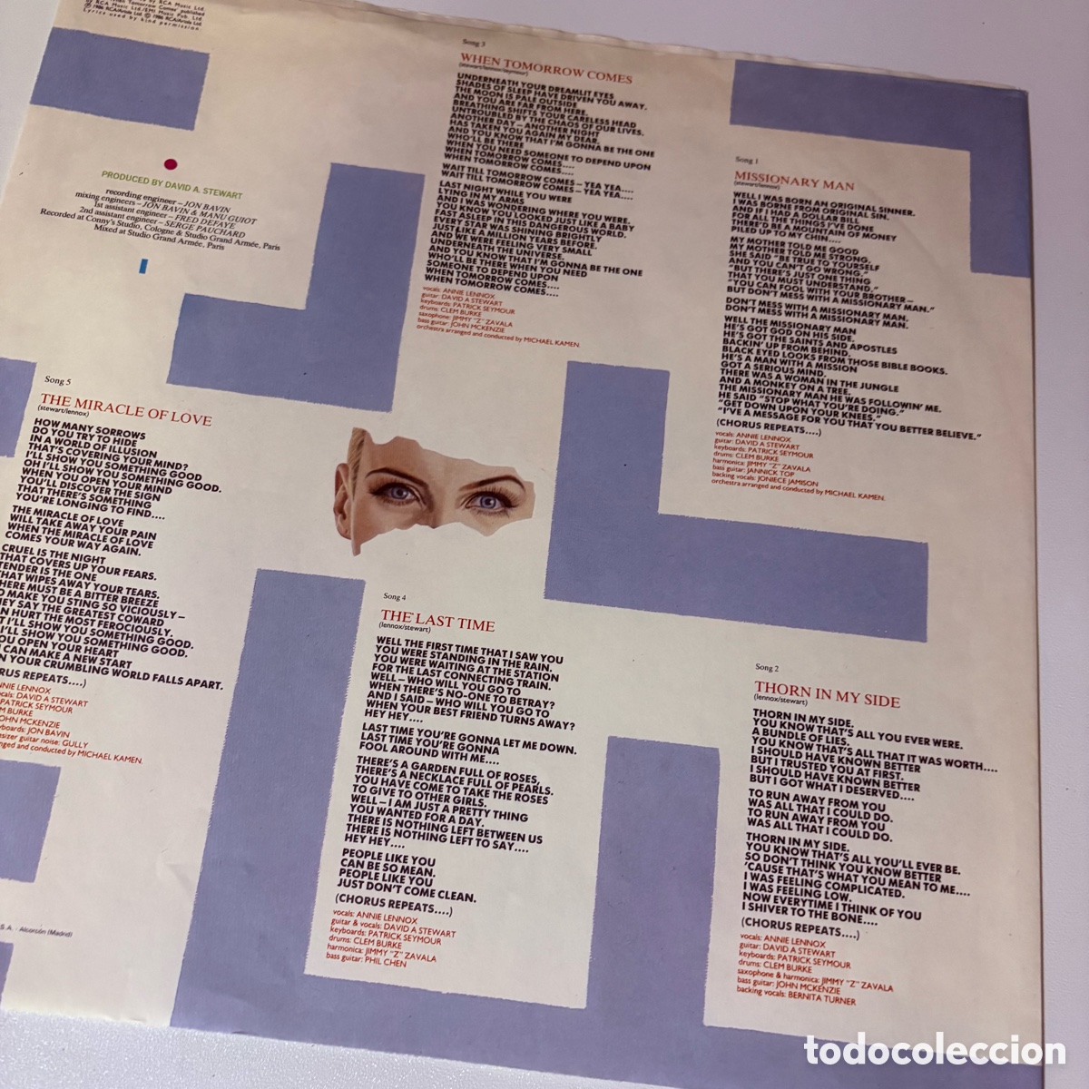 Discos de vinilo: lp Eurythmics &lrm;&ndash; Revenge edicion espa&ntilde;ola de 1987 - Foto 3
