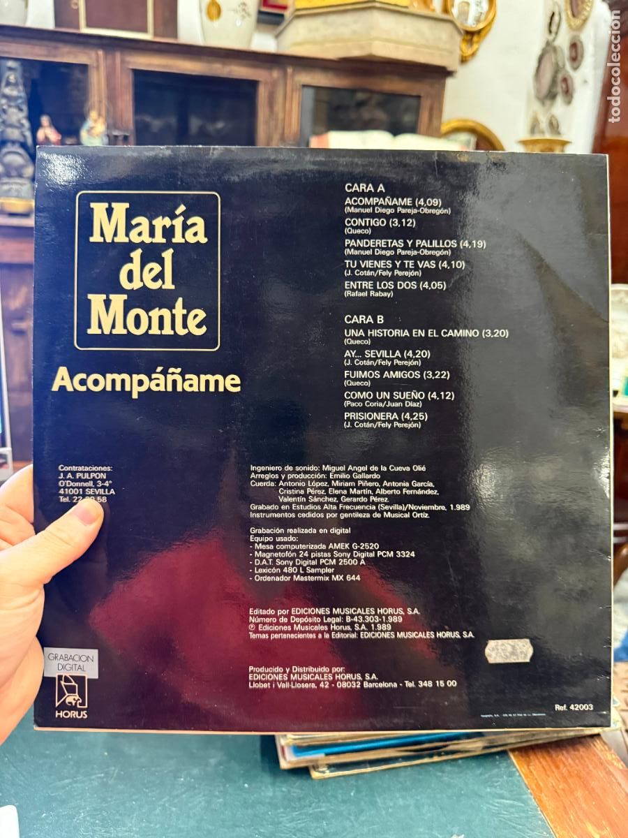 Discos de vinilo: LP MARIA DEL MONTE - ACOMPA&Ntilde;AME - Foto 2