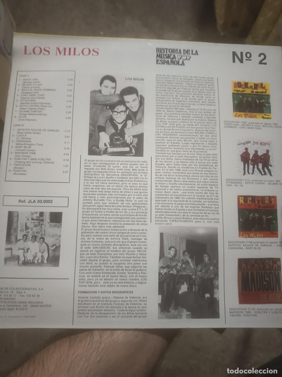 Discos de vinilo: DISCO LP LOS MILOS,( EN ESPA&Ntilde;OL) - Foto 2