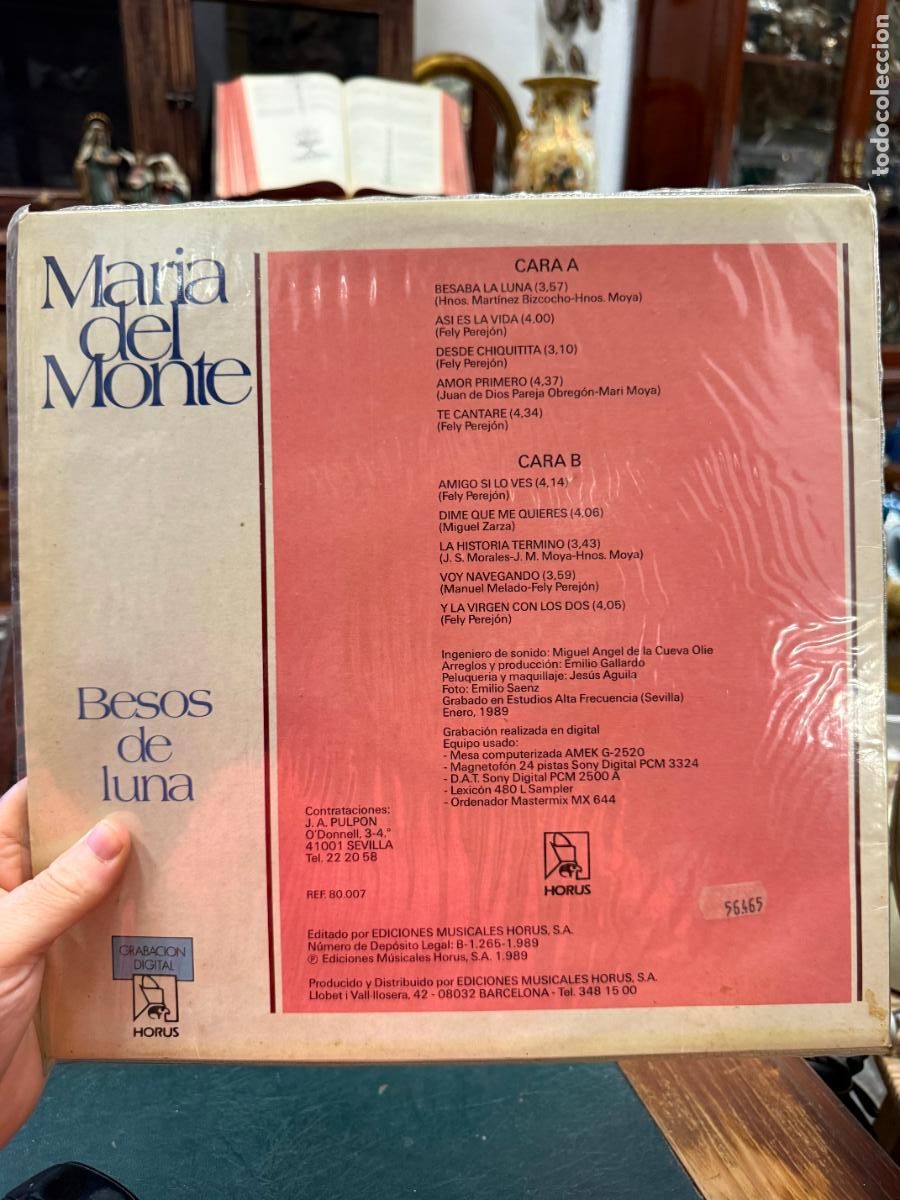 Discos de vinilo: LP MARIA DEL MONTE - BESOS DE LUNA - Foto 2