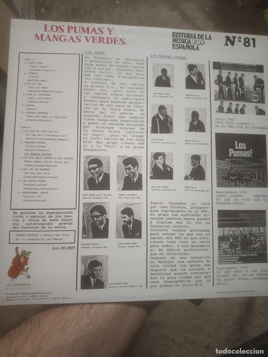 Discos de vinilo: DISCO LP LOS PUMAS,( MANGAS VERDES) - Foto 2