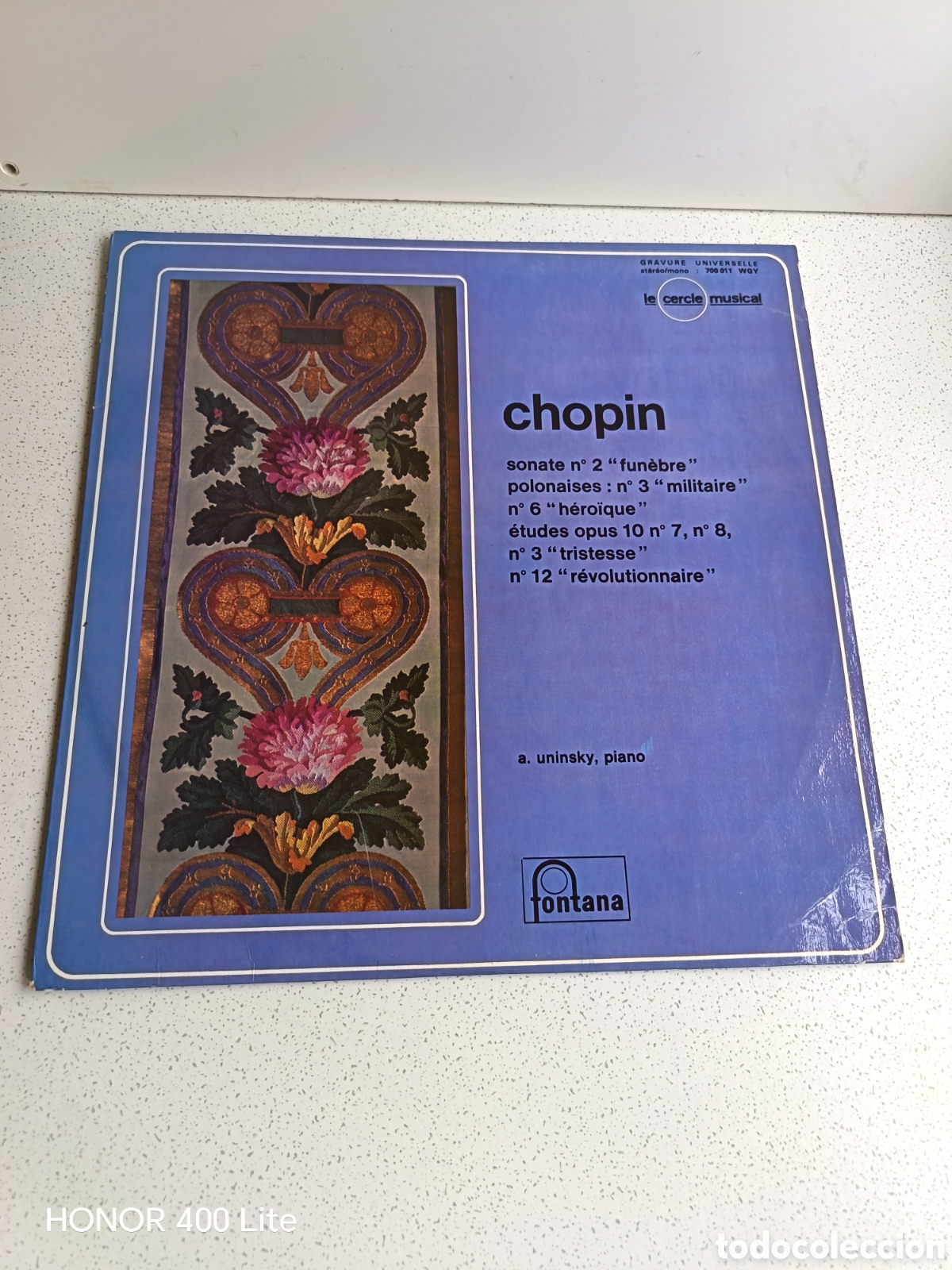 Discos de vinilo: LP Chopin por A. Uninsky - Fontana