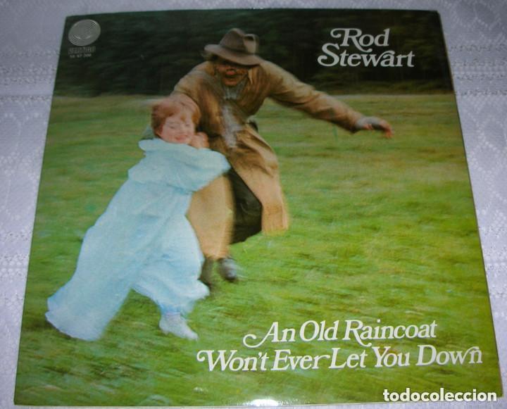 Discos de vinilo: Rod Stewart &ndash;An Old Raincoat Won't Ever Let You Down - LP vertigo swirl label 1970 edicion espa&ntilde;ola