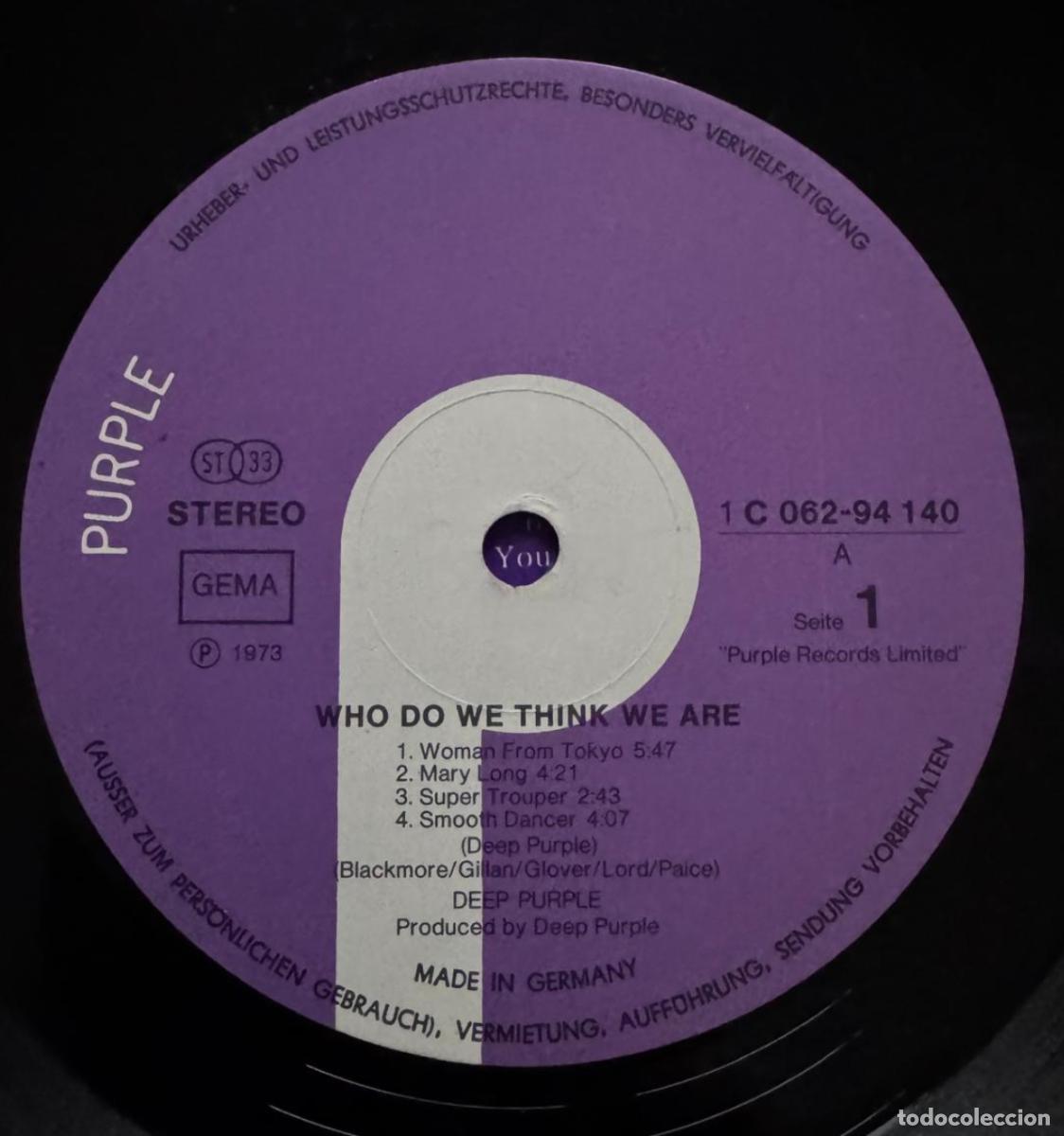 Discos de vinilo: Deep Purple &ndash; Who Do We Think We Are EX EX - Foto 2