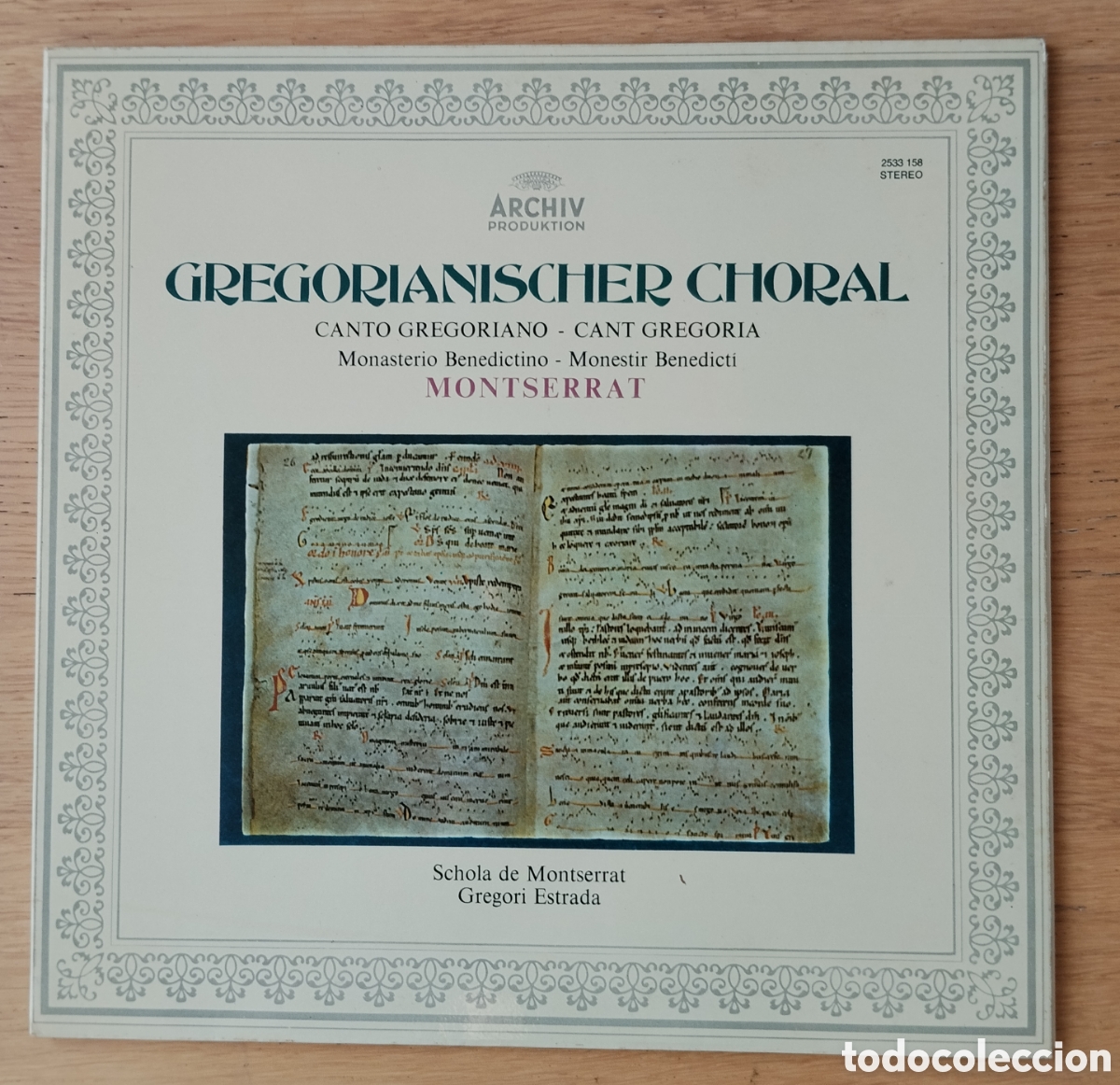 Discos de vinilo: SCHOLA DE MONTSERRAT: &rdquo;GREGORIANISCHER CHORAL&rdquo; LP VINILO 1974 - GREGORIANO