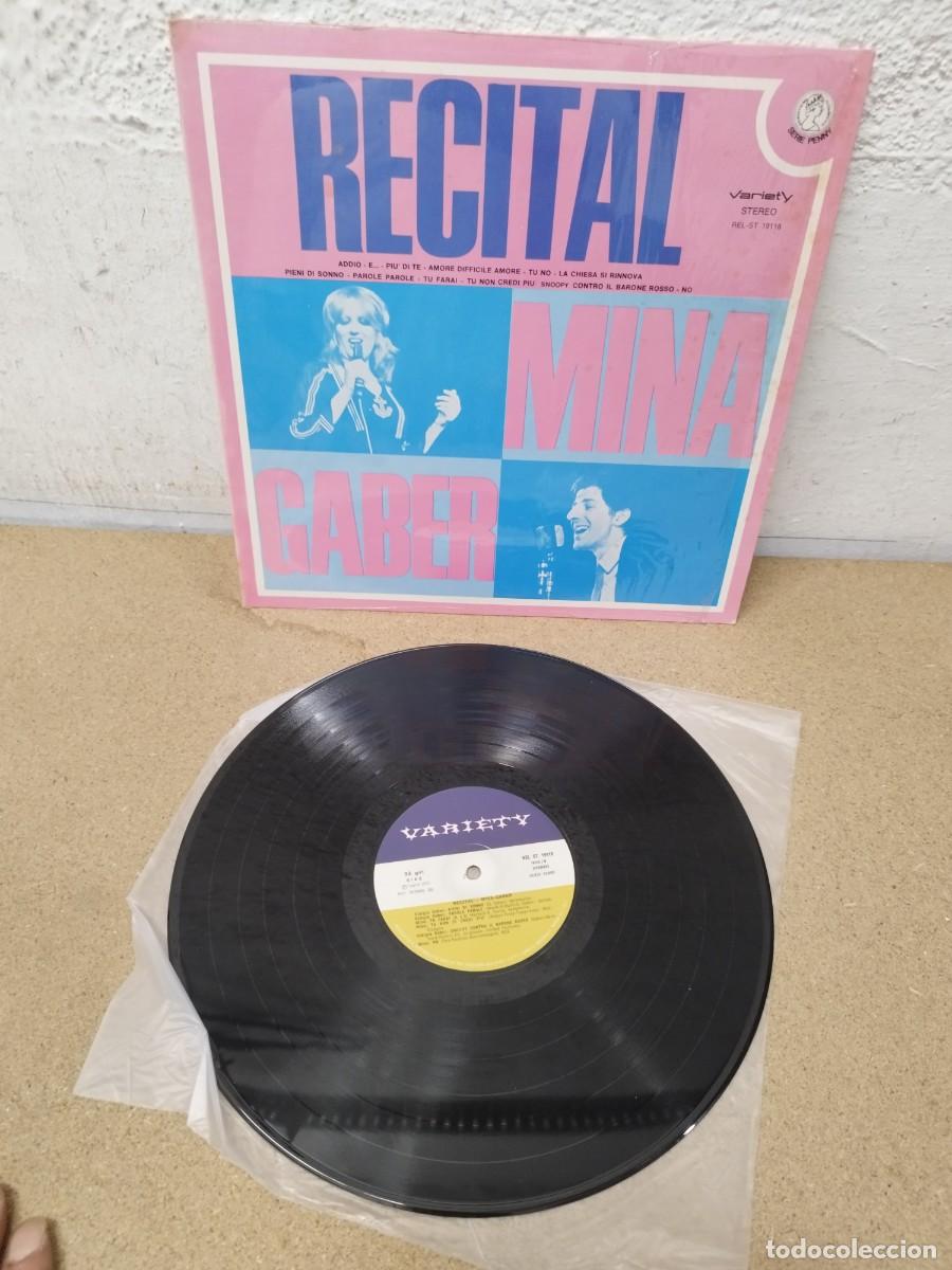Discos de vinilo: Mina, Gaber &ndash; Recital. Vinilo lp disco en muy buen estado.