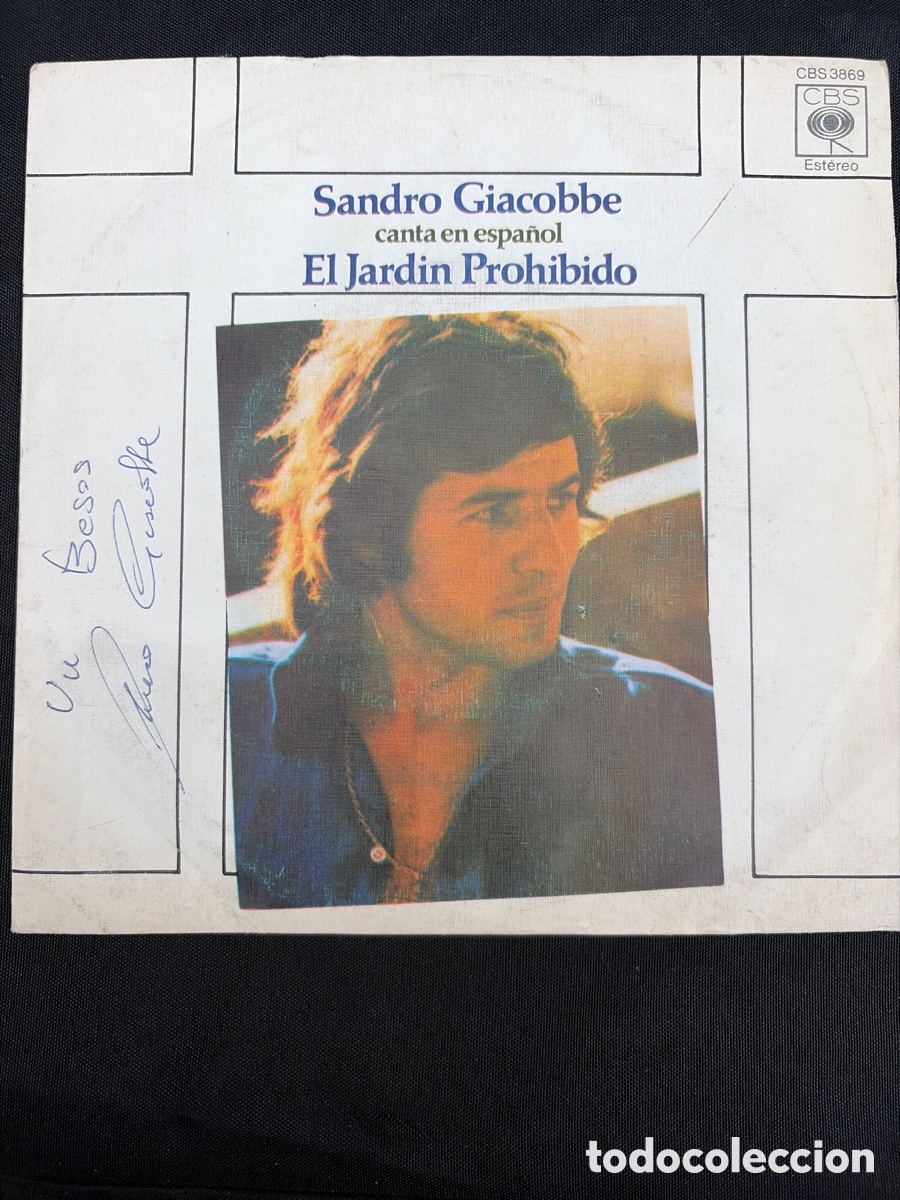 Discos de vinilo: SANDRO GIACOBBE - EL JARDIN PROHIBIDO SINGLE FIRMADO POR SANDRO GIACOBBE