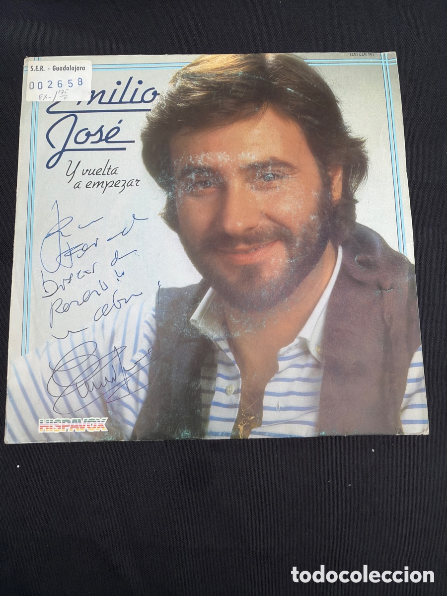 Discos de vinilo: EMILIO JOSE - Y VUELTA A EMPEZAR SINGLE FIRMADO POR EMILIO JOSE